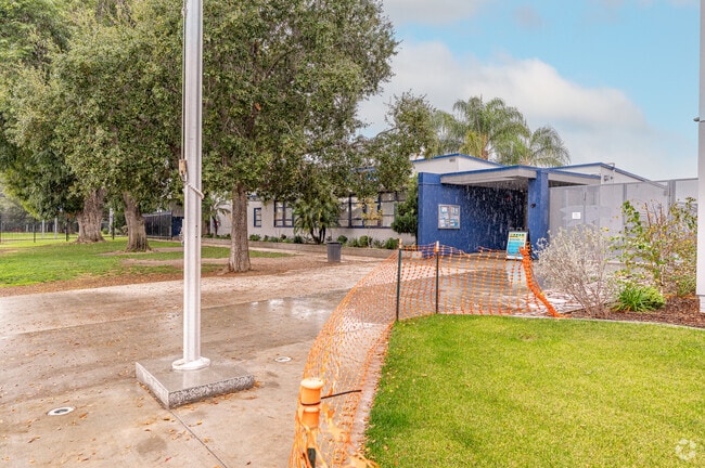 The front of Griffiths Middle School in Downey