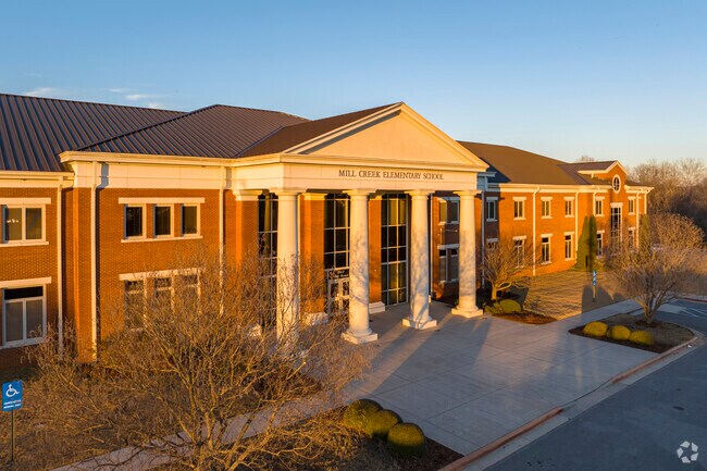 Entrance to Mill Creek Elementary School in Madison Alabama.