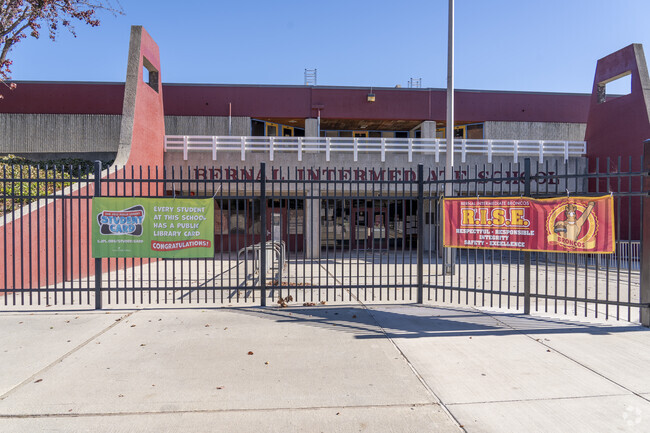 The main entrance of Bernal Intermediate School in San Jose, California.