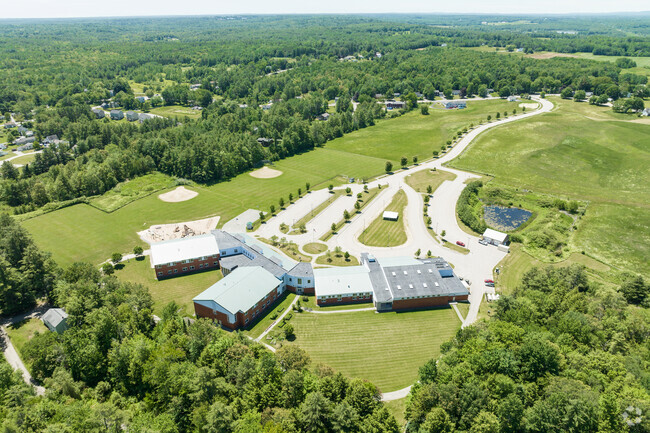 Aerials view of the backside of the Great Falls Elementary School.