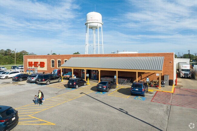 The H-E-B in West Columbia is right in the town center for easy access.