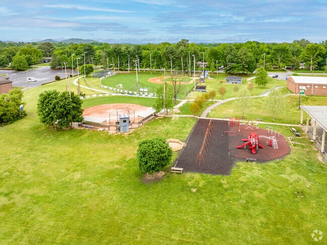 Crieve Hall Elementary school playground and baseball field in the Crieve Hall neighborhood.