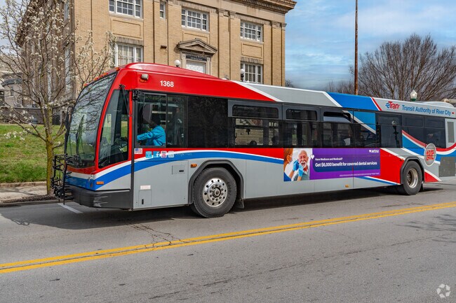 Louisville TARC buses provide frequent service to Downtown Jeffersonville.