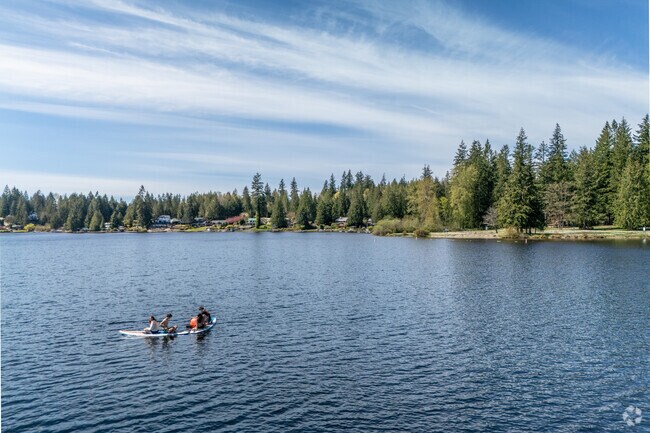 Paddle boarding is a popular activity to do at Flowing Lake County Park in Three Lakes.