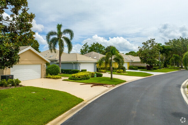 Row of colorful single family homes in St Lucie West.