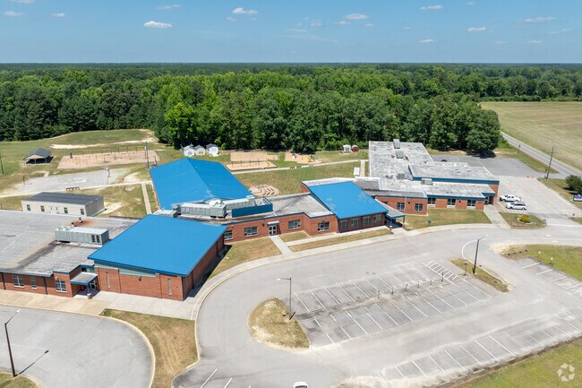 An aerial view of South Elementary School.