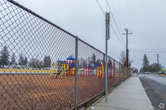 Ridgeview Elementary has a small playground behind the school.