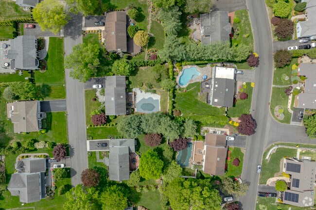 Many Gedney Meadows homes have pools and large yards for relaxing or play.