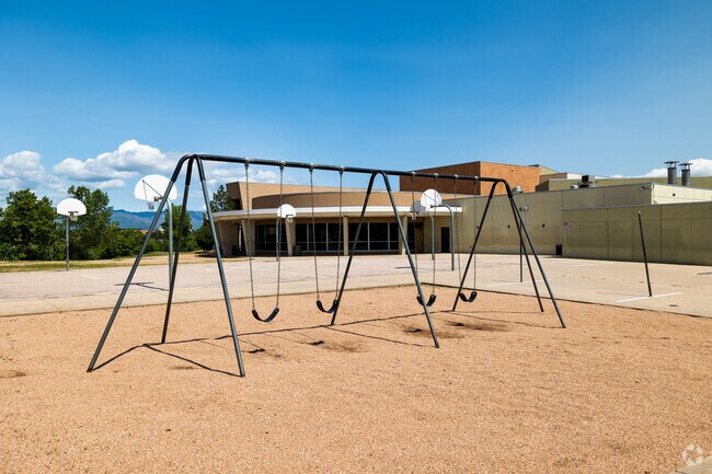 Fox Meadows Middle offers a large courtyard for students to play around in Cheyenne Hills.