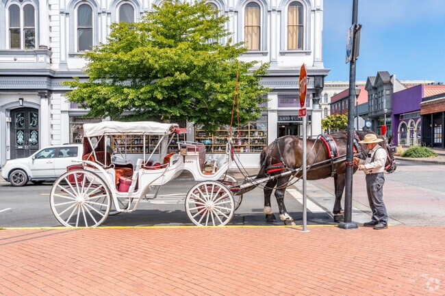 Residents can enjoy a horse carriage ride through Old Town Eureka.