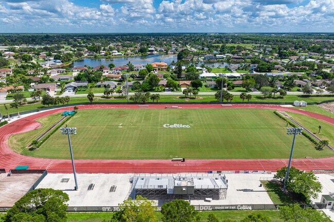 St. John Neumann High School has a large football and soccer field with a running track.