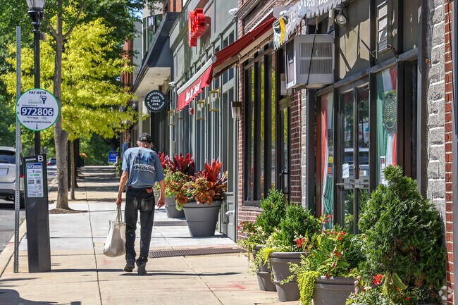 Wide sidewalks make Roxborough an easy neighborhood to walk.