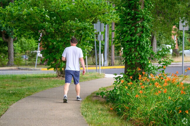 Streets in Virginia Hills are lined with sidewalks for walking.