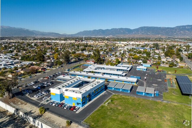 Lytle Creek Elementary School offers a sprawling campus when viewed from above.