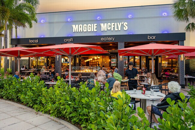 Mission Bay Guests relax on the outdoor patio at Maggie McFly’s.