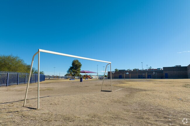students love playing soccer at Sierra 2-8 School in Tucson, Arizona