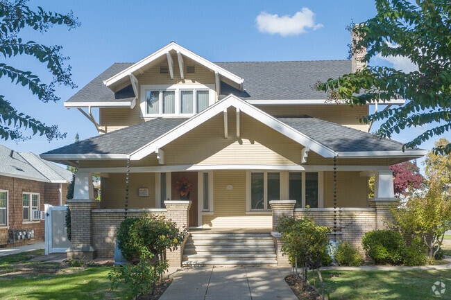 Large two-story, craftsman style homes can be found in Downtown Lodi.