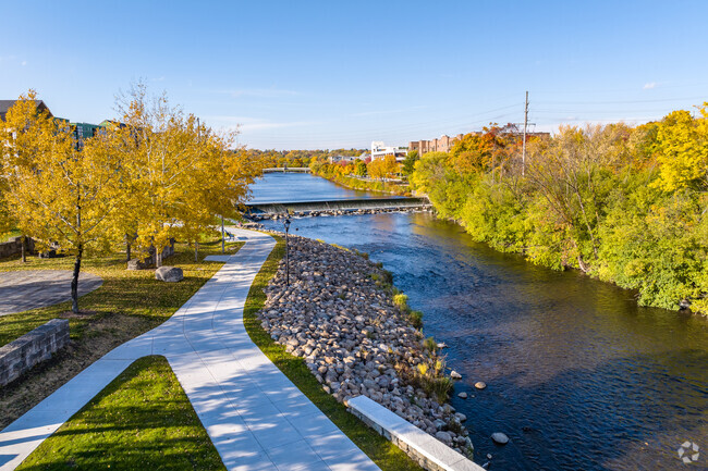 The scenic beauty of the river in Downtown West Bend.