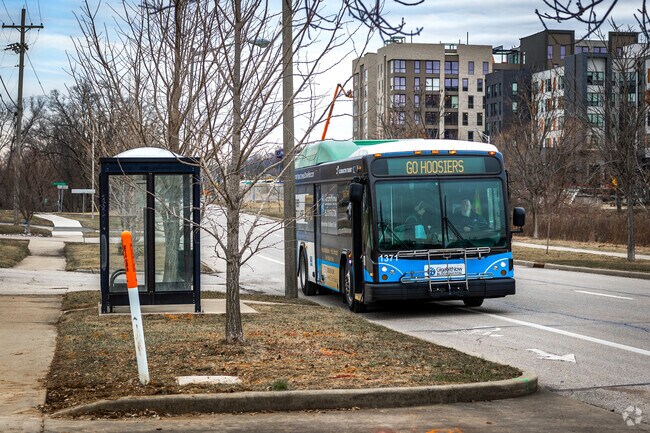 The Bloomington transit runs all throughout the city.