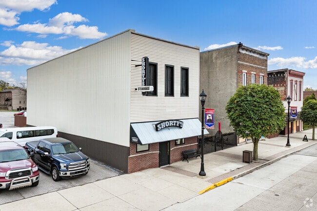 Shorty's Steakhouse in Garrett serves specialty steaks and has a back patio.