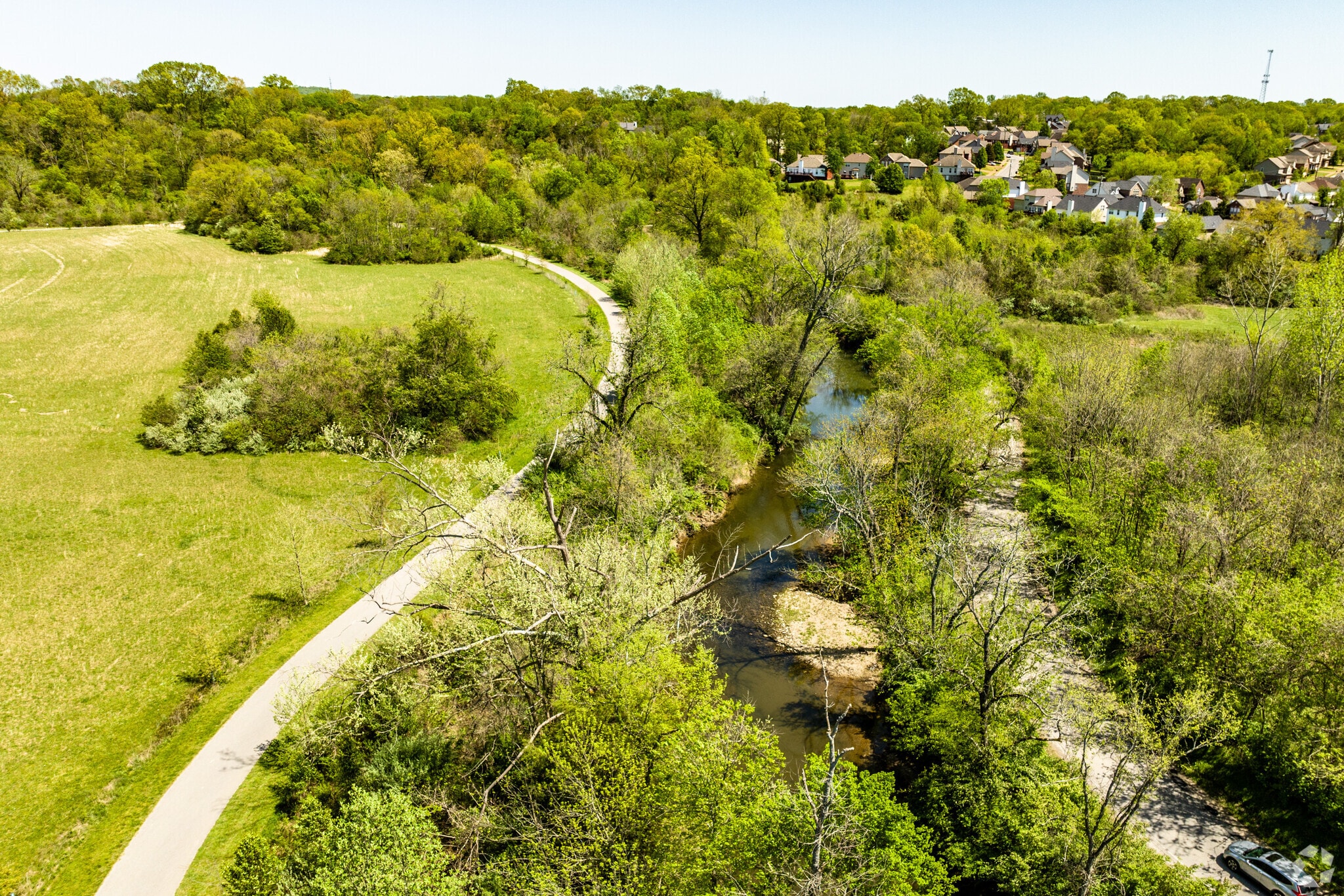 The Greenway of Mill Creek Park overlooks Mill Creek in the Oak Highlands neighborhood.
