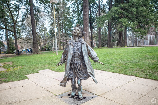 The garden features bronze renditions of some of her most popular characters.