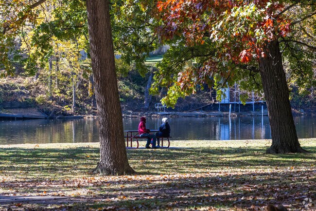 Elkhart locals enjoy the views at McNaughton Park on the shores of the St Joseph River.