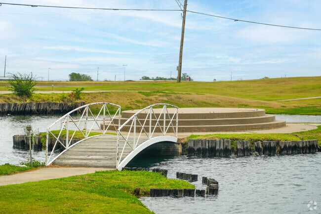Parks in Knights Lake have beautiful walking paths and ponds.