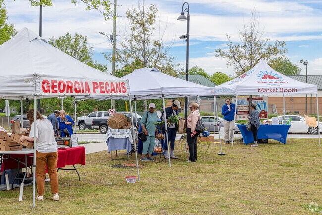 Locals can shop weekly at the East Point Farmers Market, located at the East Point City Hall.