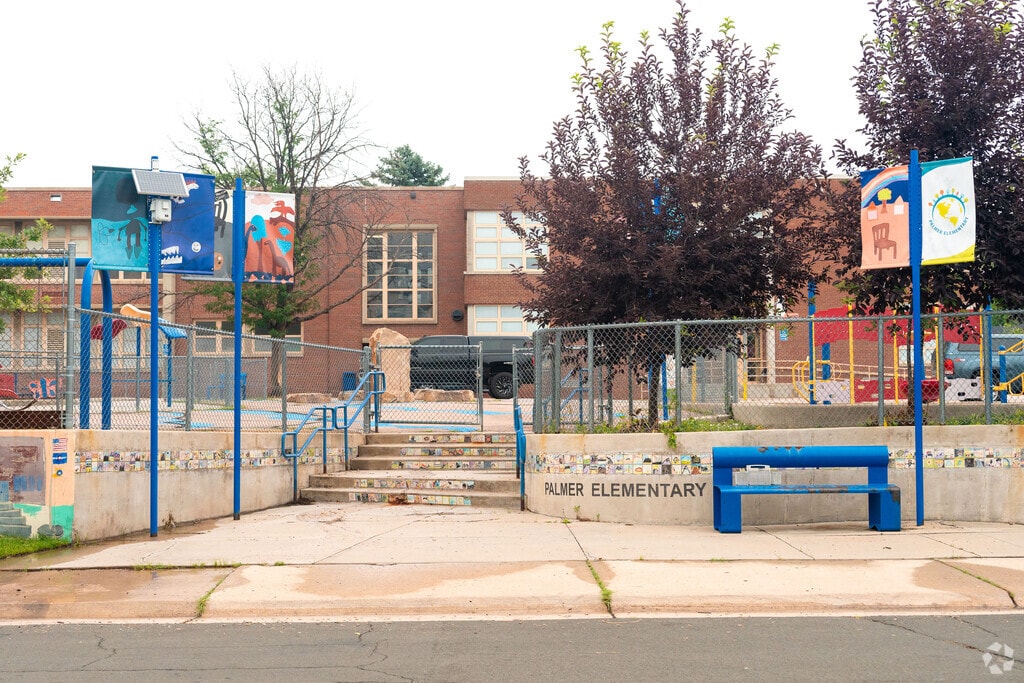 Mosaic stairs at Palmer Elementary School.