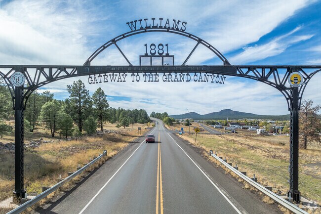The nearby city of Williams, is known as the gateway to Grand Canyon National Park.