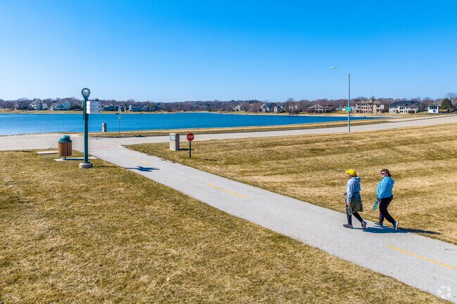 The Clive Greenbelt Trail culminates at beautiful Clive Lake.
