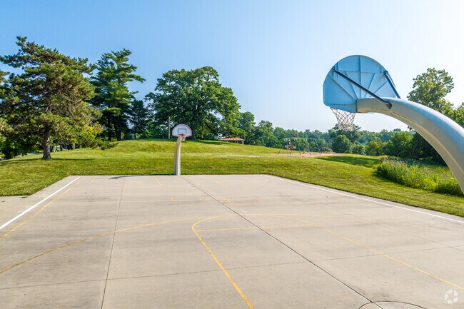 A well-maintained basketball court encourages games between neighbors.