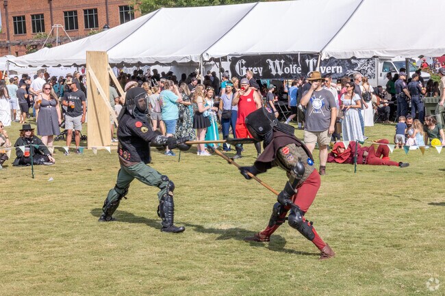 The Upstate Renaissance Faire features medieval duels for spectators to watch in Greer, SC.