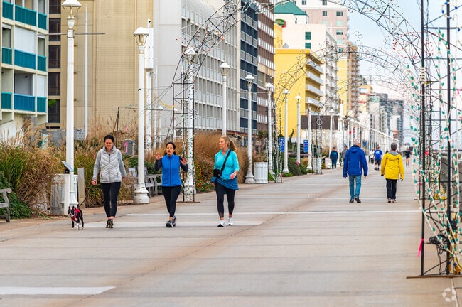 Oceana residents enjoy the quick drive down the block for a stroll on the beach boardwalk.