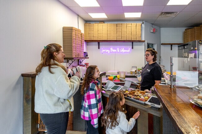 Residents satisfy their craving for fancy doughnuts at Broad Street Dough Co in Oakhurst, NJ.
