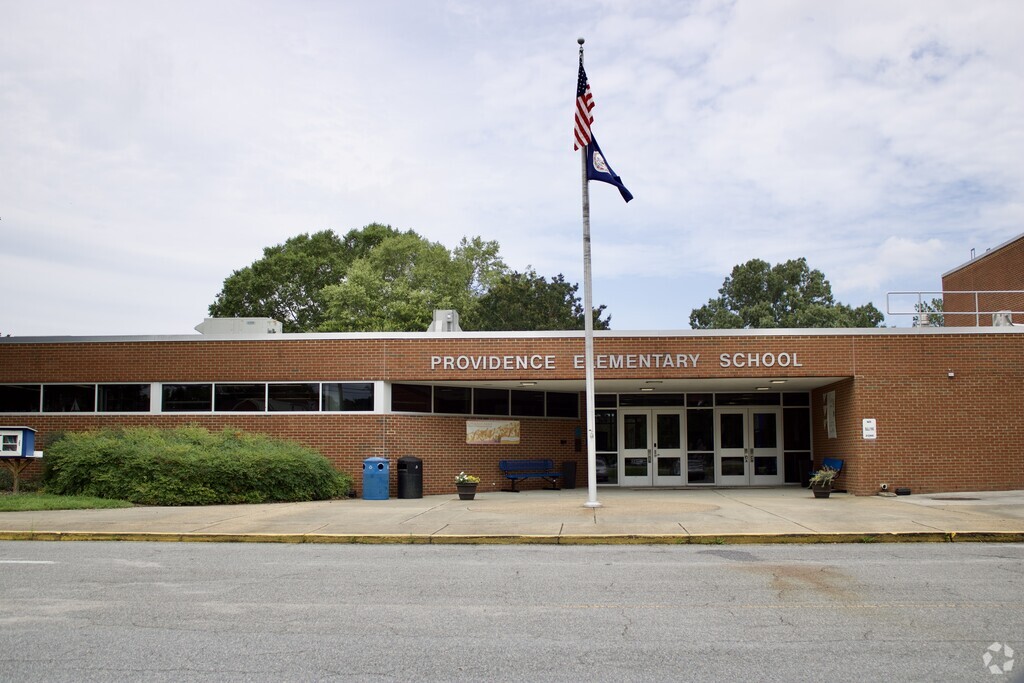 Main entrance to Providence Elementary School in Kempsville, Virginia Beach VA