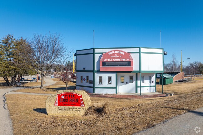 Read Park features a miniature replica of Wrigley Field baseball field.