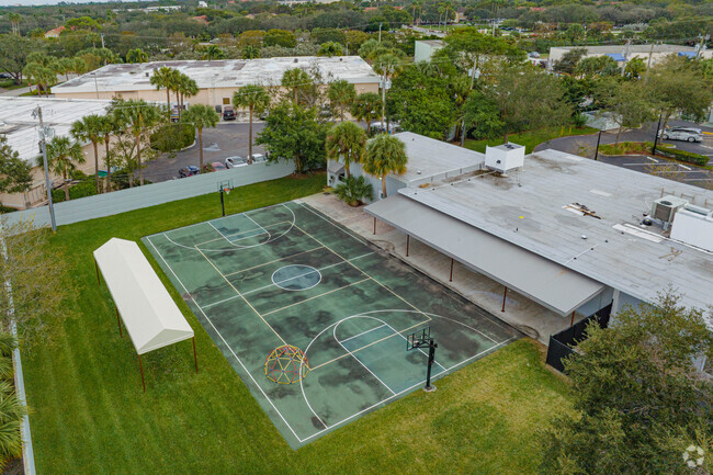 Bright Futures Academy Charter School offers students a playground with courts to play.