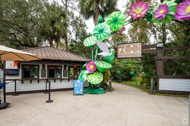The Central Florida Zoo & Botanical Garden is located in Sanford, near I-4.