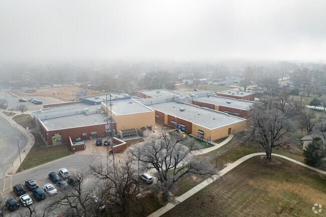 Here is an aerial view of Dodge Literacy Magnet Elementary School.