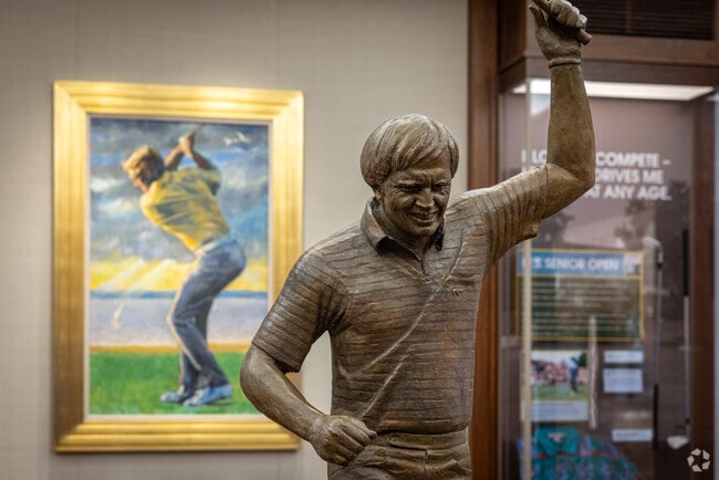 Jack Nicklaus is memorialized in bronze at The Hills' United States Golf Association Museum.