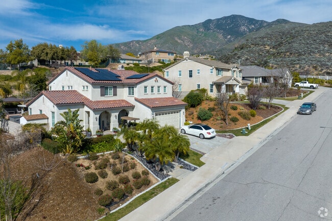Rows of spacious spanish homes with mountain views in East Highlands.