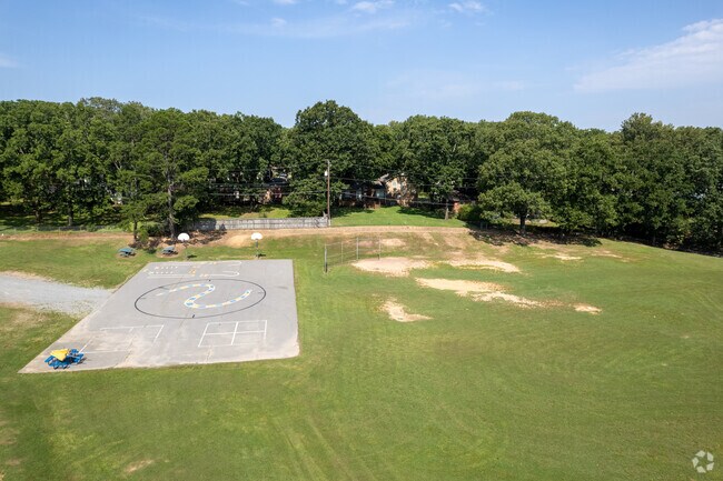 Crestwood Elementary School has a large field for students to run around.