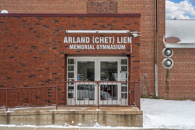 The Elmwood High School gymnasium has its own entrance for events.