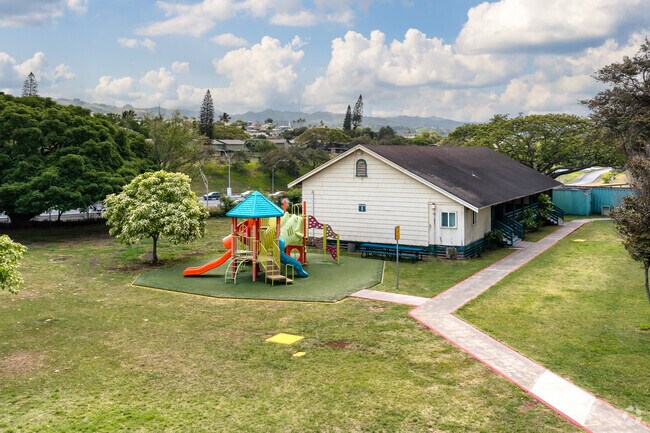 Aiea Elementary School has a small playground for students in Aiea, HI.