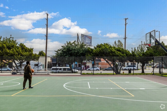 The Westmont community can shoot hoops at the Jesse Owens Park basketball courts.