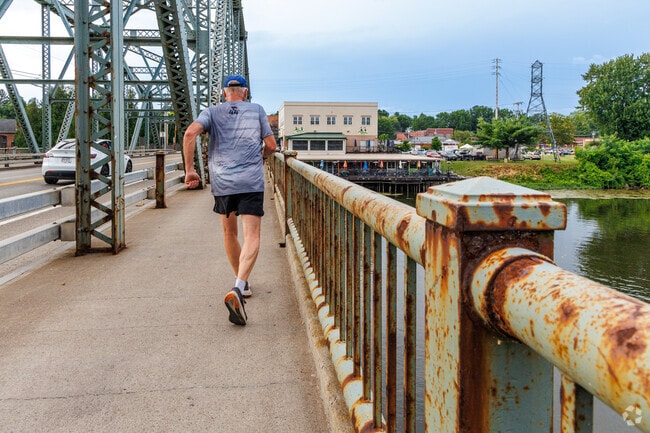 Many residents walk and jog across the rusty but iconic Baldwinsville bridge.