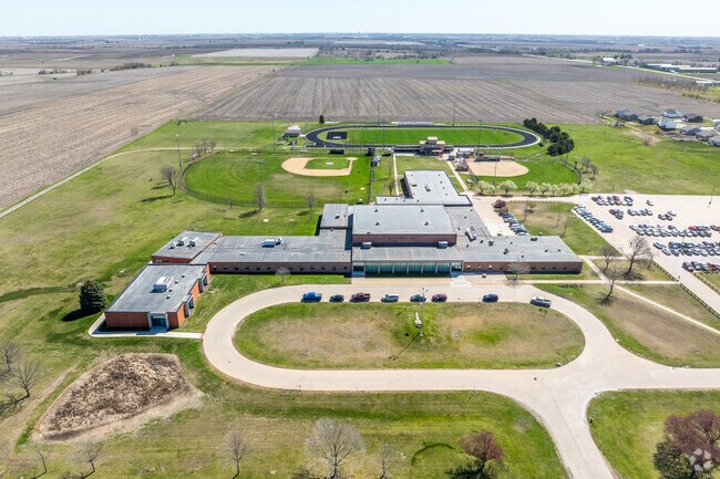 Madrid Junior High School shares a campus with the high school.