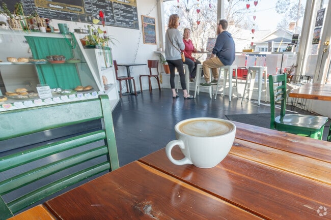 A hot latte and good friends make a great start to the day at the Bean in Germantown.